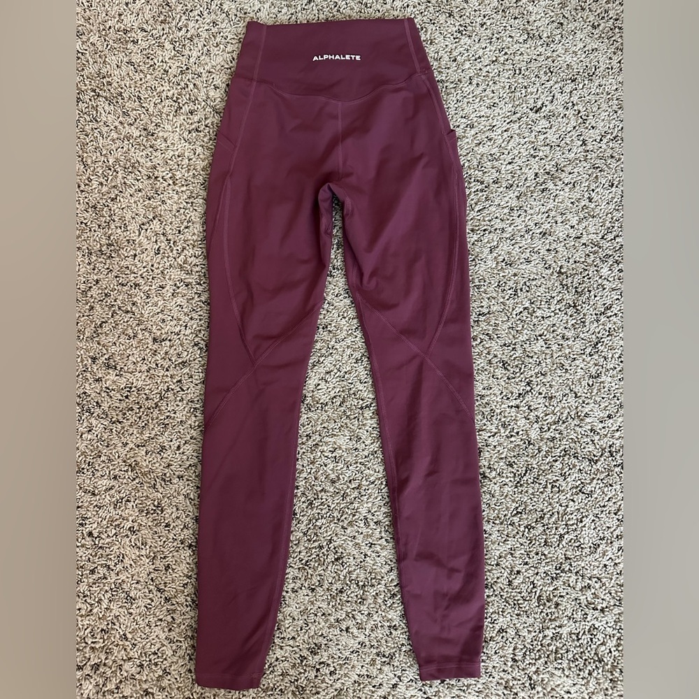 Alphalete Maroon Leggings, size XS